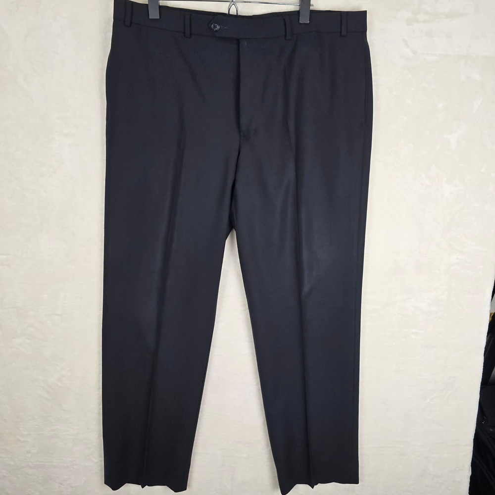 Brooks Brothers 346 Mens Navy Blue Wool Stretch Dress Pants 40x31 Flat Front
